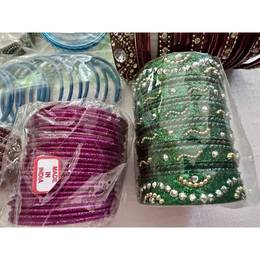 VINTAGE Bollywood Indian Bangle Bracelets LOT 43 Child Size Wedding Celebration